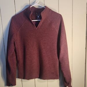 Mountain Hardware V-Neck Wool Blend Plum Sweater